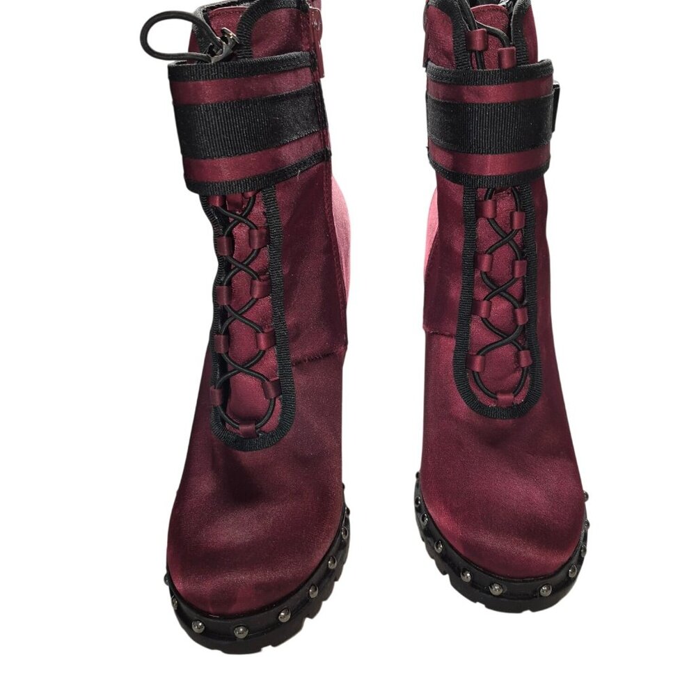 Lug Sole Snow Booties Size 7 Waterproof Chunky Heel Platform with Drawstring - Picture 2 of 7